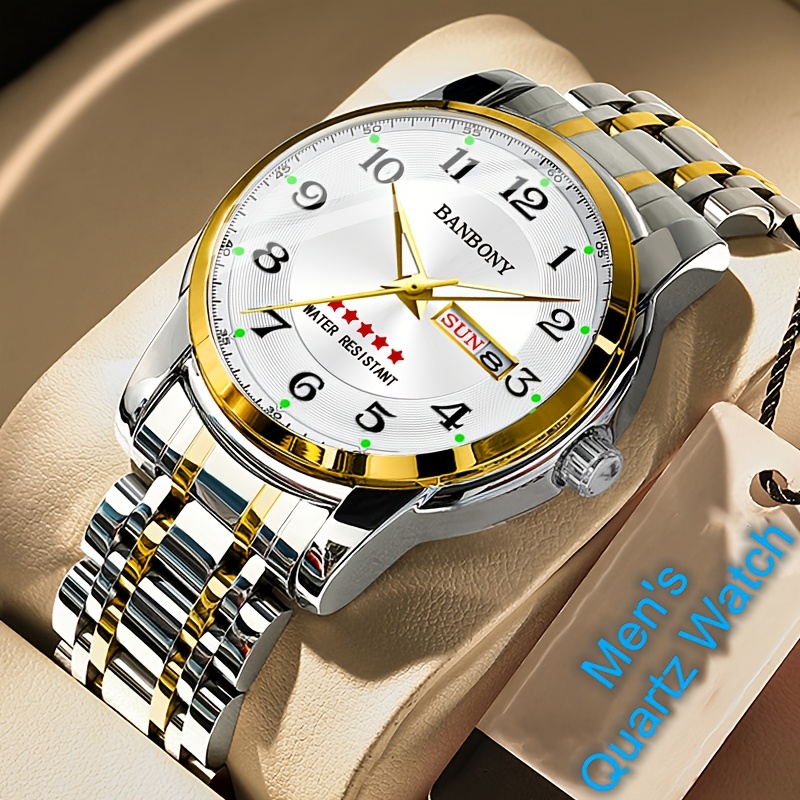 Montre Homme S&T Design Acier Inox - Grands Chiffres - Étanche 3m - Classique - Neuf Avec étiquettes
