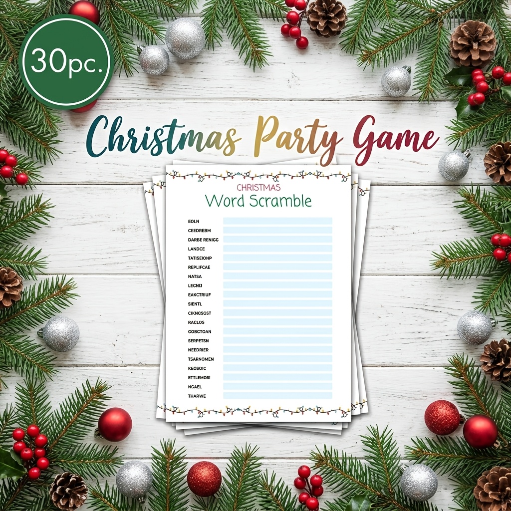 Christmas Word Scramble Game, 1pc/20pcs/30pcs Options
