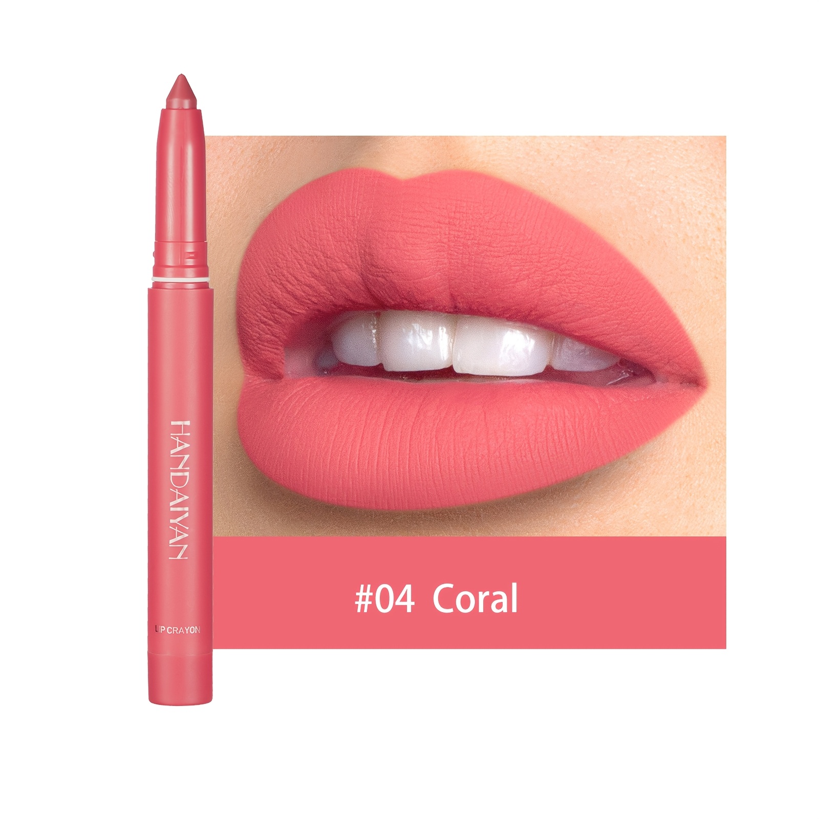 Image of 12 Colors Crayon Lipstick, Non-fading Cup Matte Lipstick Pen Waterproof Long-lasting Velvet Lipstick Pencil Lip Liner, Built-in Sharpener