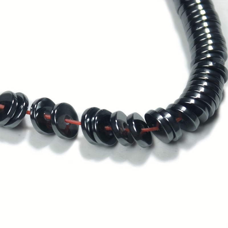 Black Obsidian Round Disc Spacer Beads for Jewelry Making