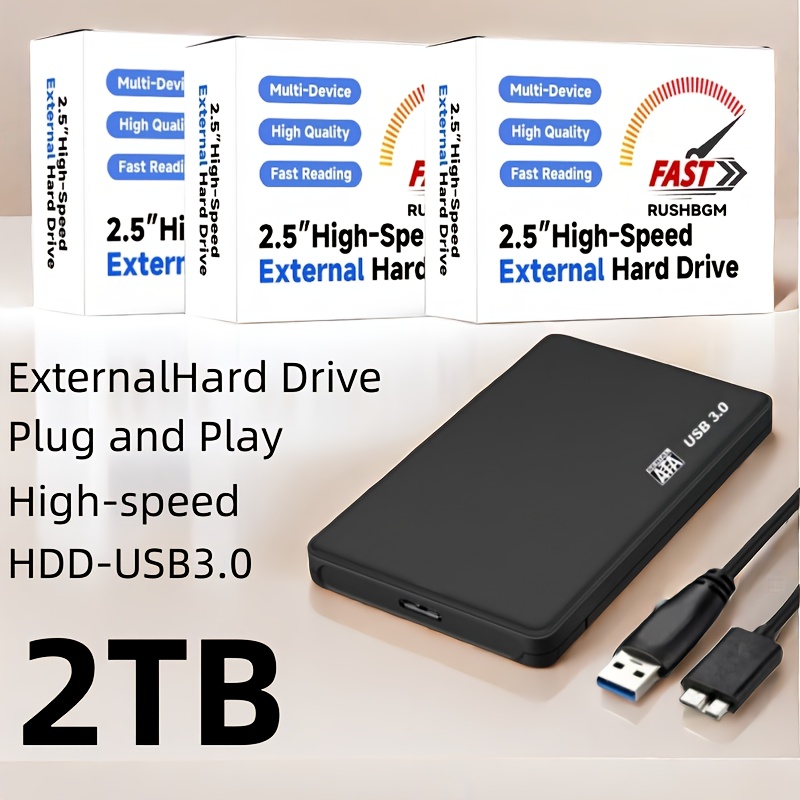 imagen del artículo Disco Duro Externo Portátil de 2TB | USB 3.0 de Alta Velocidad, Bajo Consumo de Energía, Compatible con Teléfonos Móviles, OTG, Laptops, Tablets | Ideal para Regalos de Navidad y Acción de Gracias