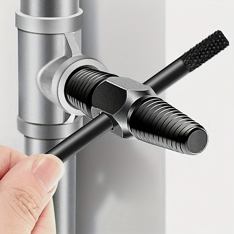 TEMU 2pcs Dual Purpose Water Pipe Screw Removal Tool Broken Bolt Remover Pipe Valve Faucet, Easy To Remove Stripping Screws And Damaged Bolt Extractor, Suitable For Damaged Or Broken Screws