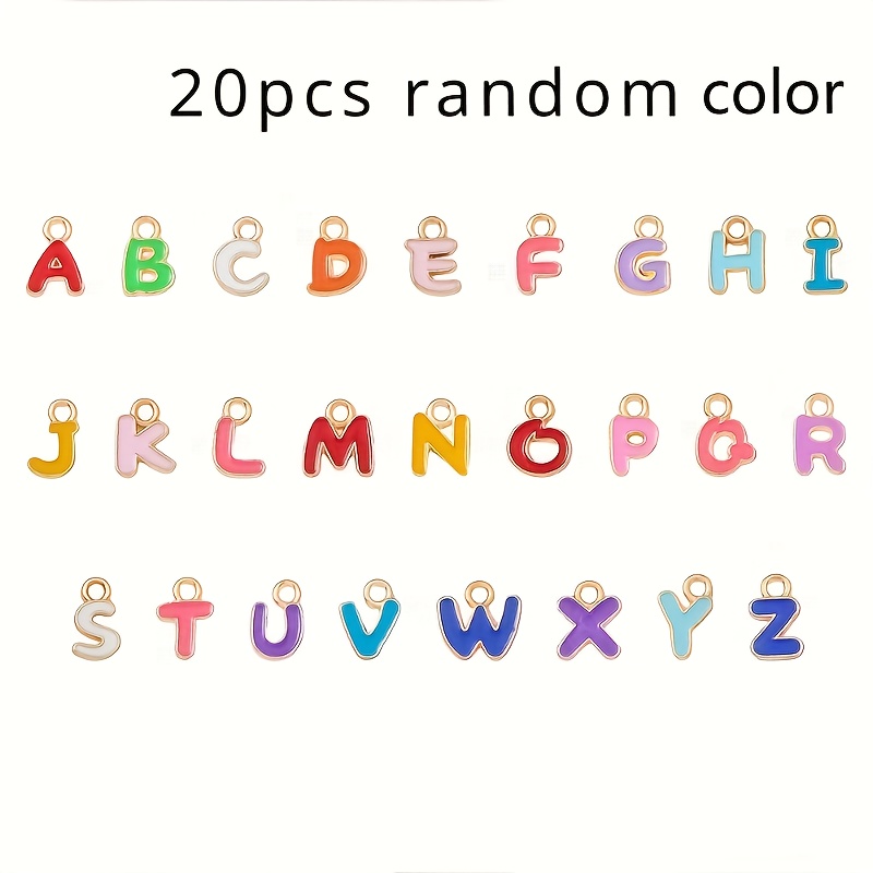 TEMU 20 piezas de colgantes mini multicolor de inglesas de estilo aleatorio - Adecuados para hacer joyas DIY - Regalos de pulsera y collar, collar,