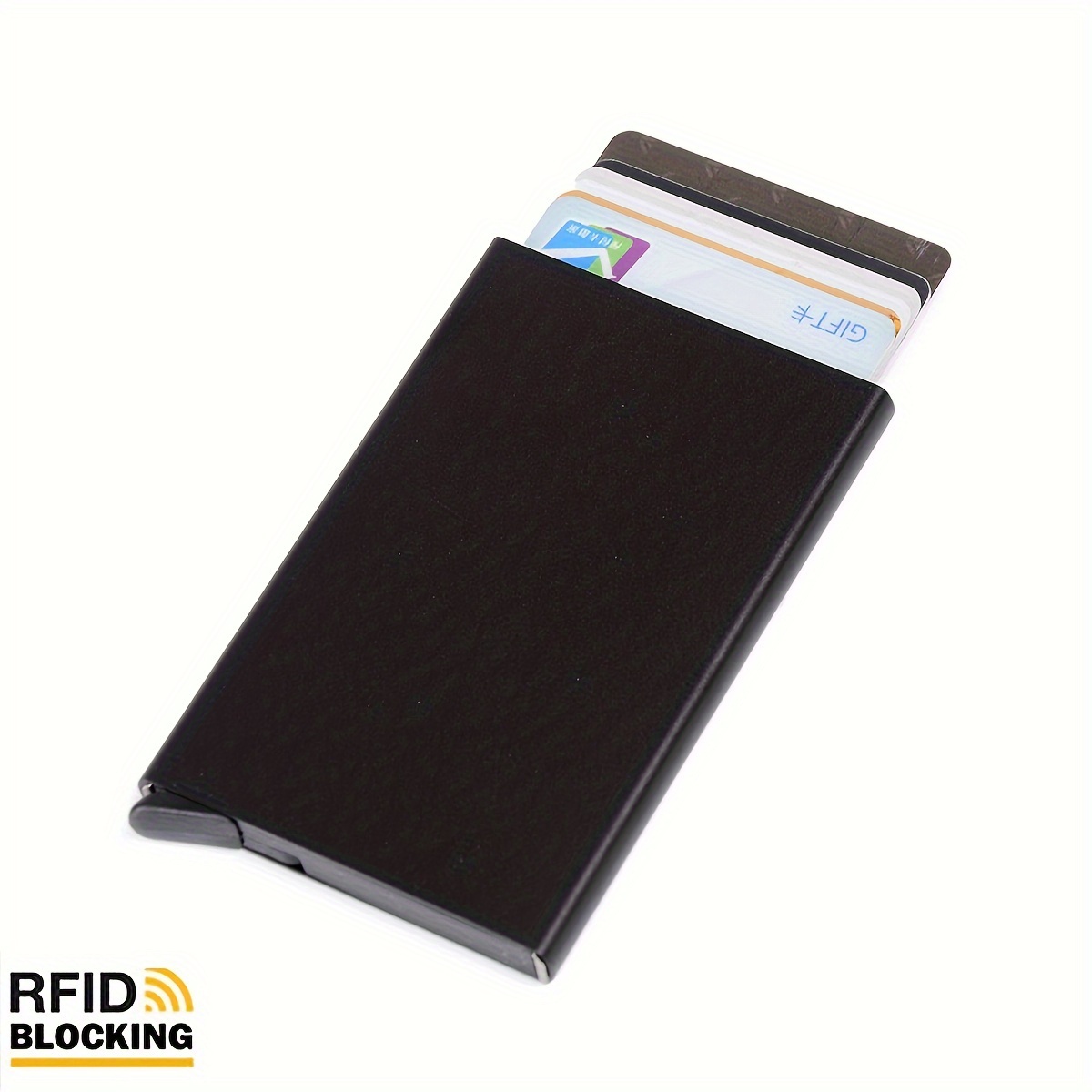 1 Men's Aluminum Card Holder Id Rfid Credit Card Holder Automatic Pop-up Bank Card Case Smart Detachable Mini Card Holder Holiday Gift Dad Daily Use