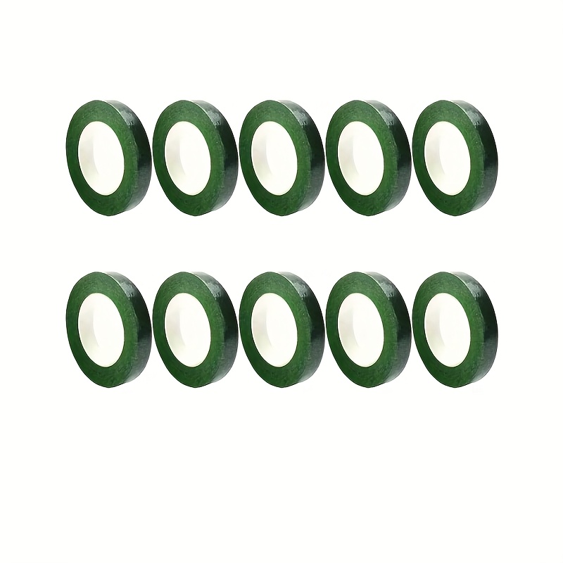 TEMU 10 pièces de ruban floral pour emballage de bouquets, adhésif en papier vert, pour tiges artificielles et plantes, bricolage et arrangement DIY