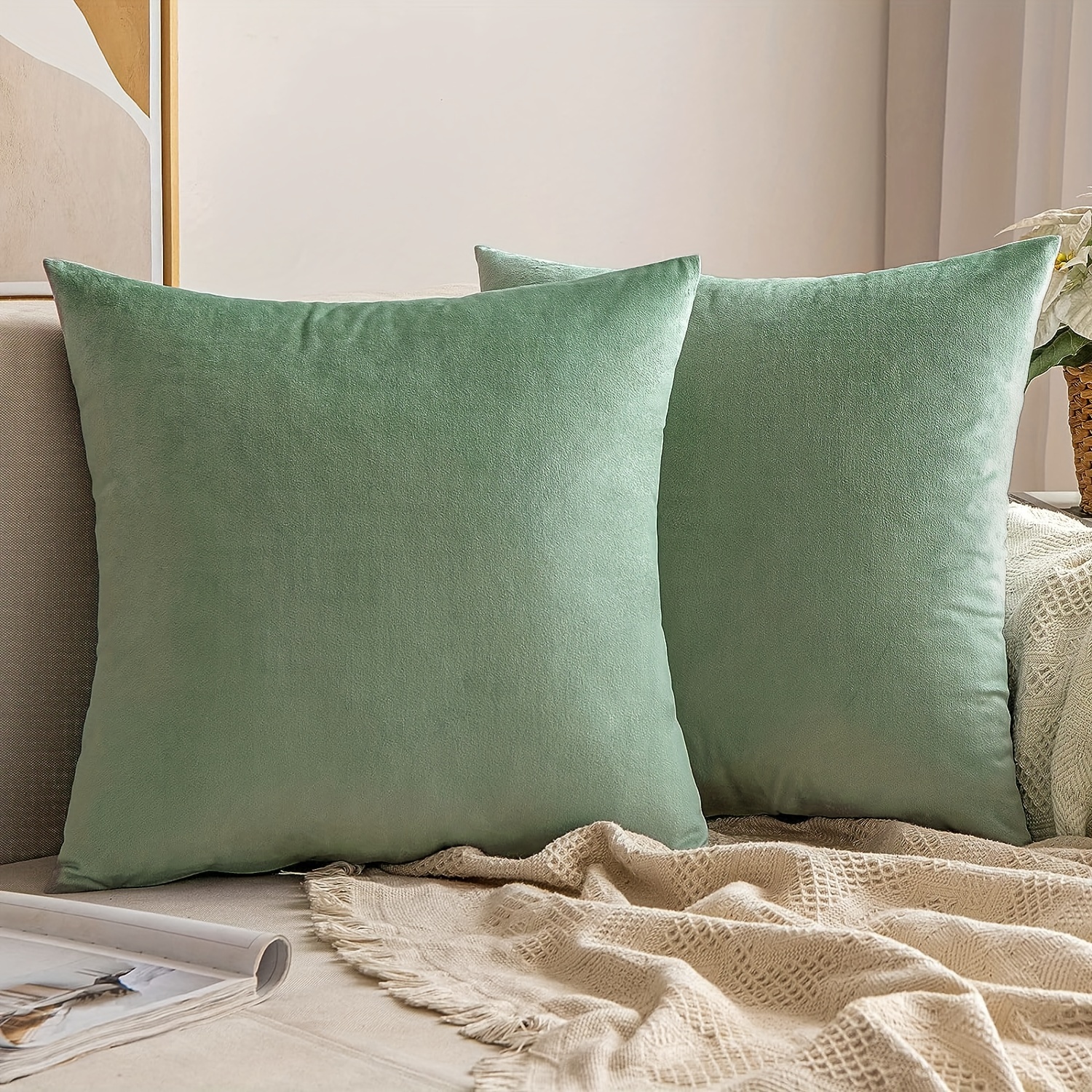 mint blue throw pillows