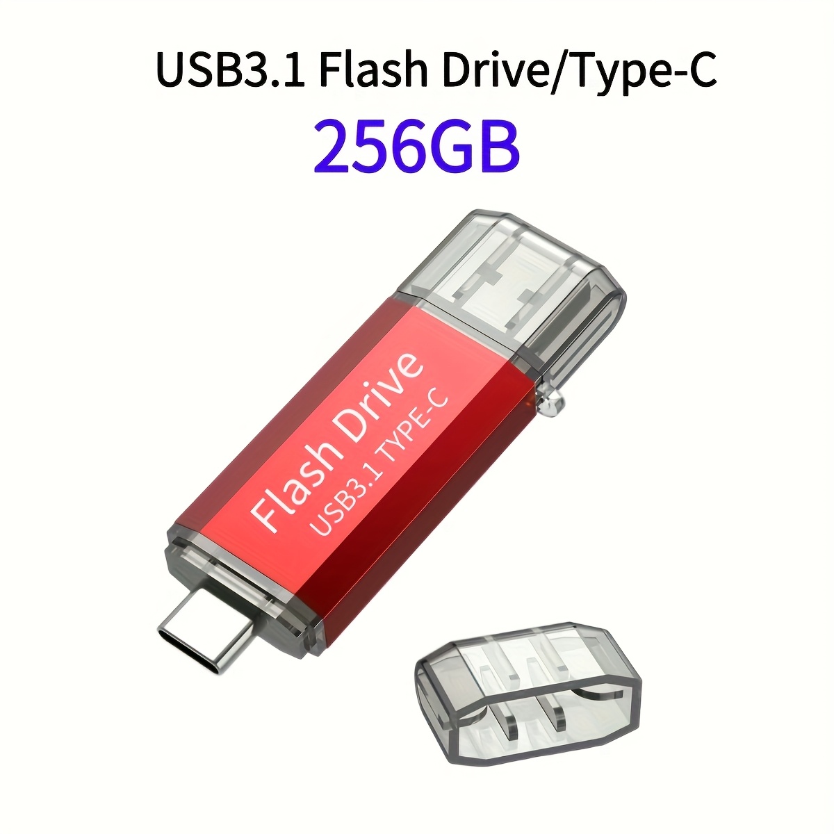 

Clé USB Lansten USB C Flash Drive 128 Go/256 en 1 USB 3.1 + USB Type C Vitesse d'écriture 50-70 Mo/s Clé USB Double OTG Haute vitesse Clé USB USB Stick pour Samsung, Huawei, MacBook, , etc.