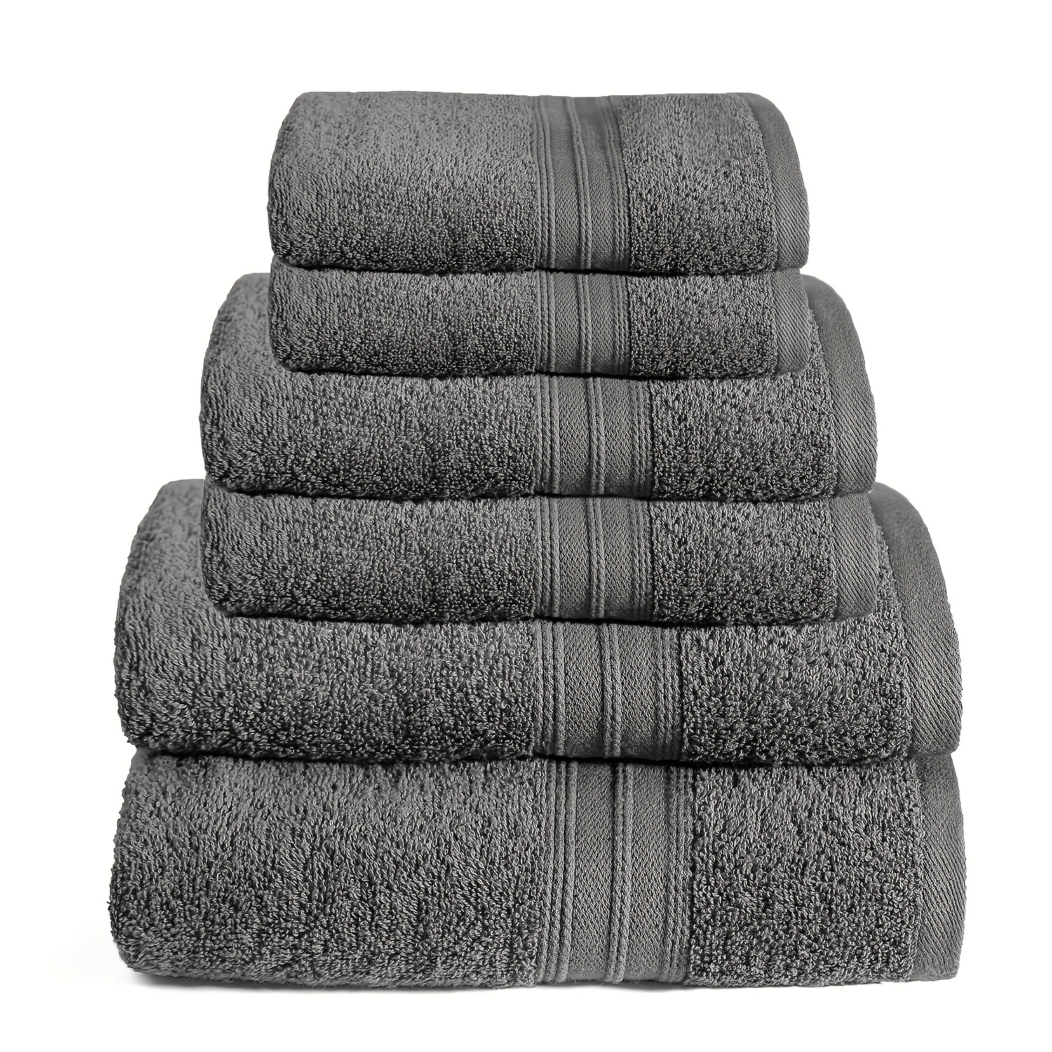 TEMU Set di Asciugamani 6 Pezzi 100% Cotone, 550gsm, Assorbente e , 2 X Asciugamani da Bagno (70 X 140cm), 2 X Asciugamani per (50 X 100cm), 2 X