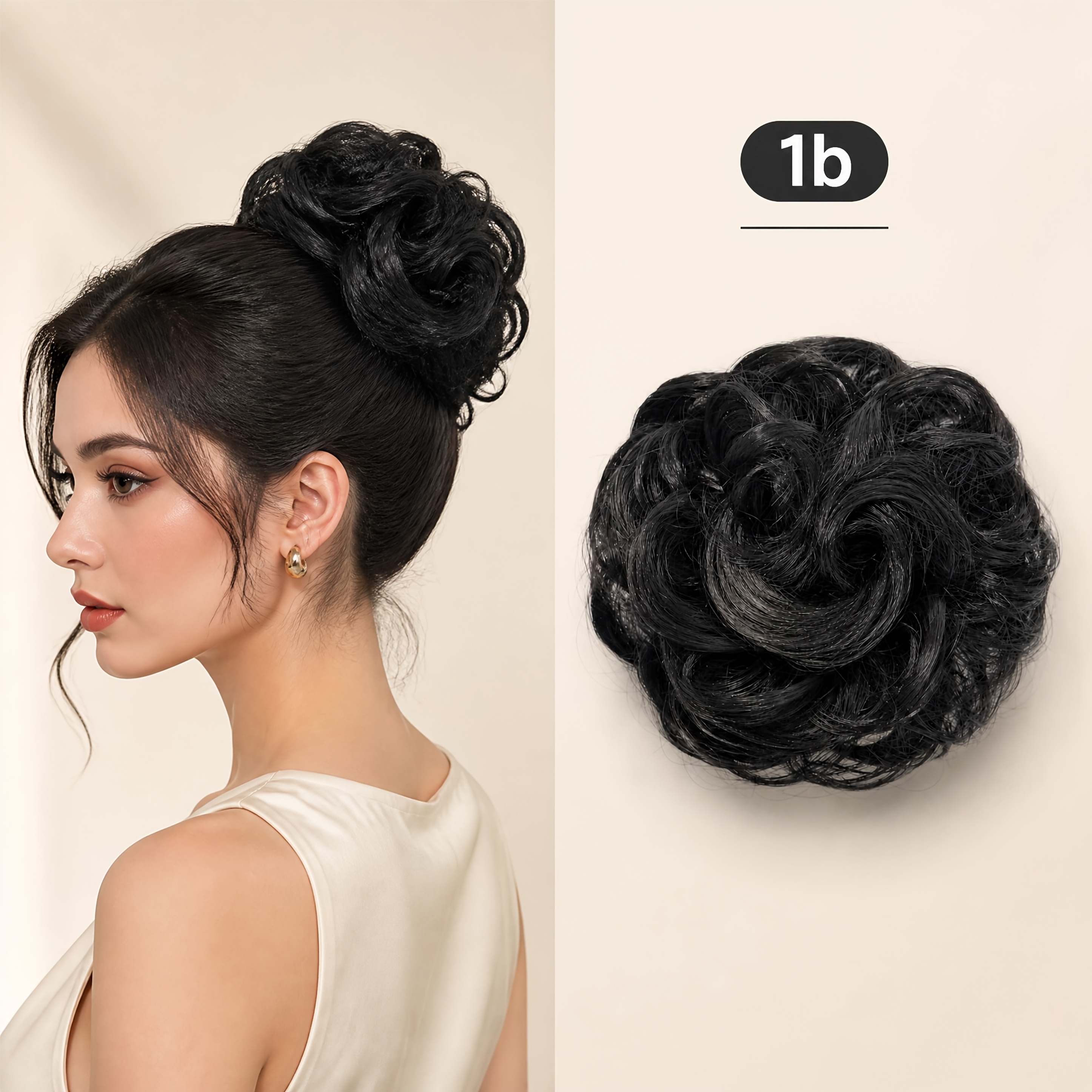 TEMU 12-color Messy Bun Claw Clip Hair Extension, Low-temperature Synthetic Fiber Curly Hairpiece With , Secure And Easy Styling For Women, Perfect