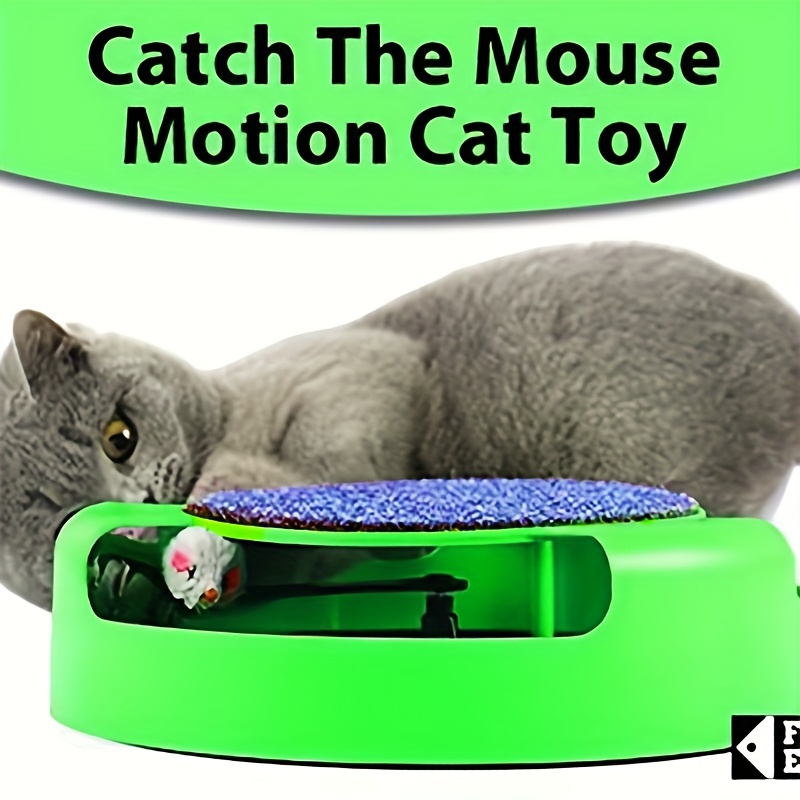 

Interactive Cat Toy With Spinning Mouse And Scratching Pad, Durable Plastic Round Play Turntable, Pet Entertainment And Exercise Accessory