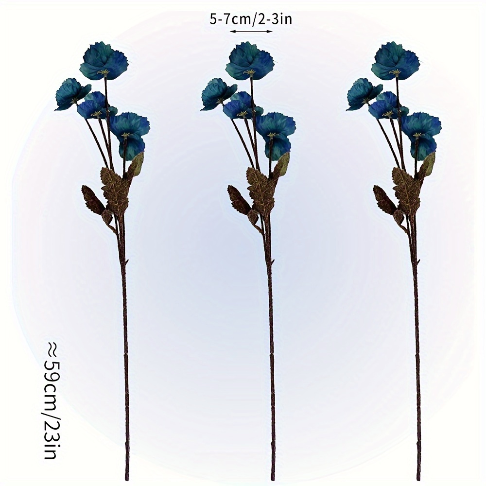 E-shop Künstliche Mohnblumen Blau Falsche Blumen für Winter Neujahr Home Deko Mohnblumen für Hochzeitssträuße Tischdekorationen Blumenarrangements