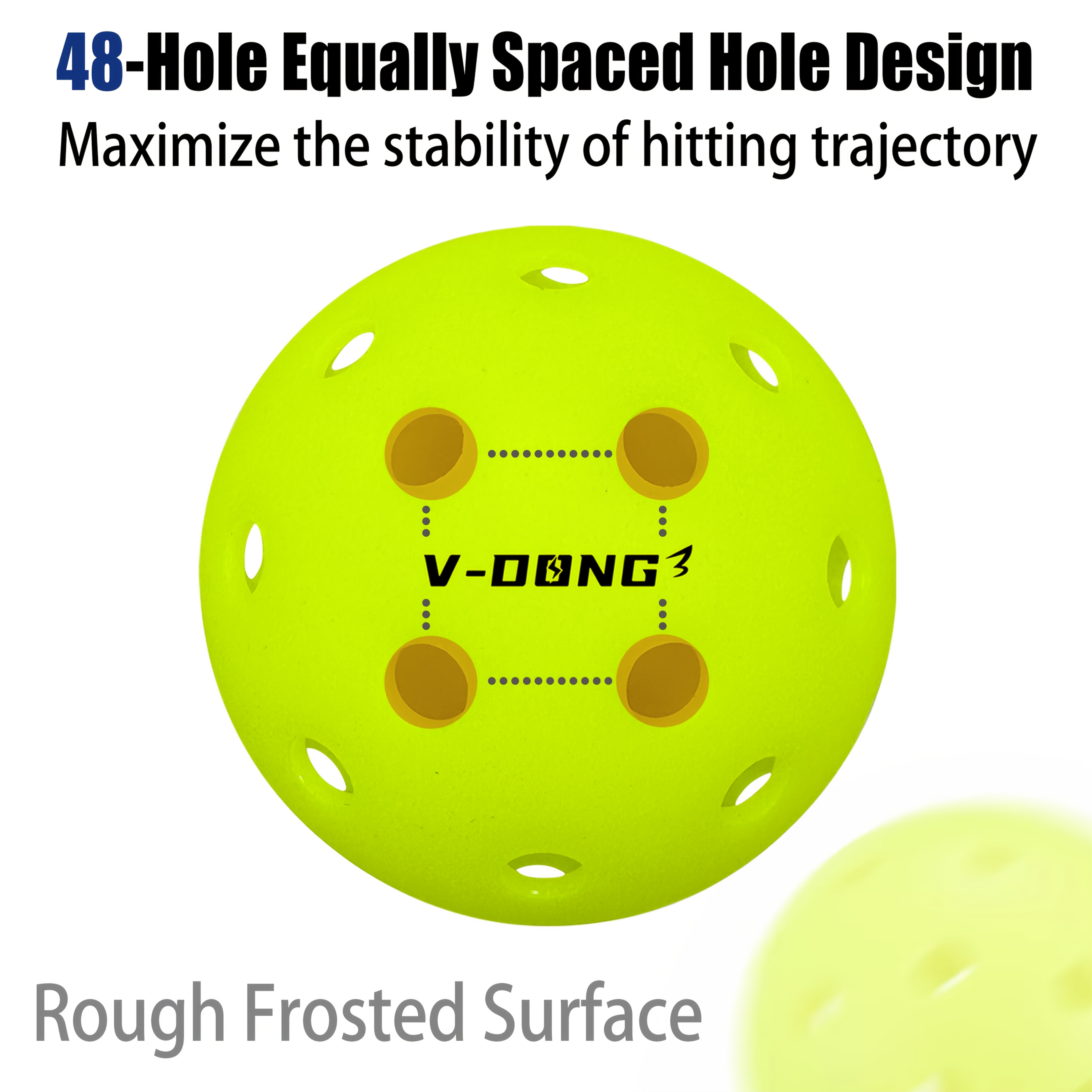 12pcs 48-Hole Pickleball with Special PE Polymer