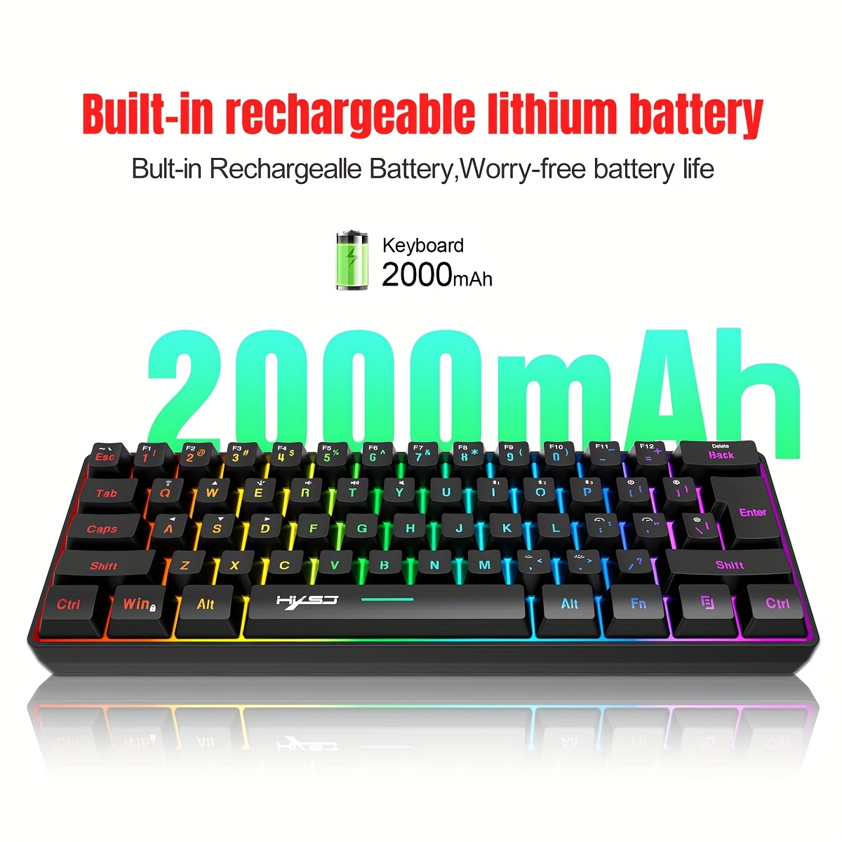 new 61 key three mode wireless film keyboard usb c key Temu Oman