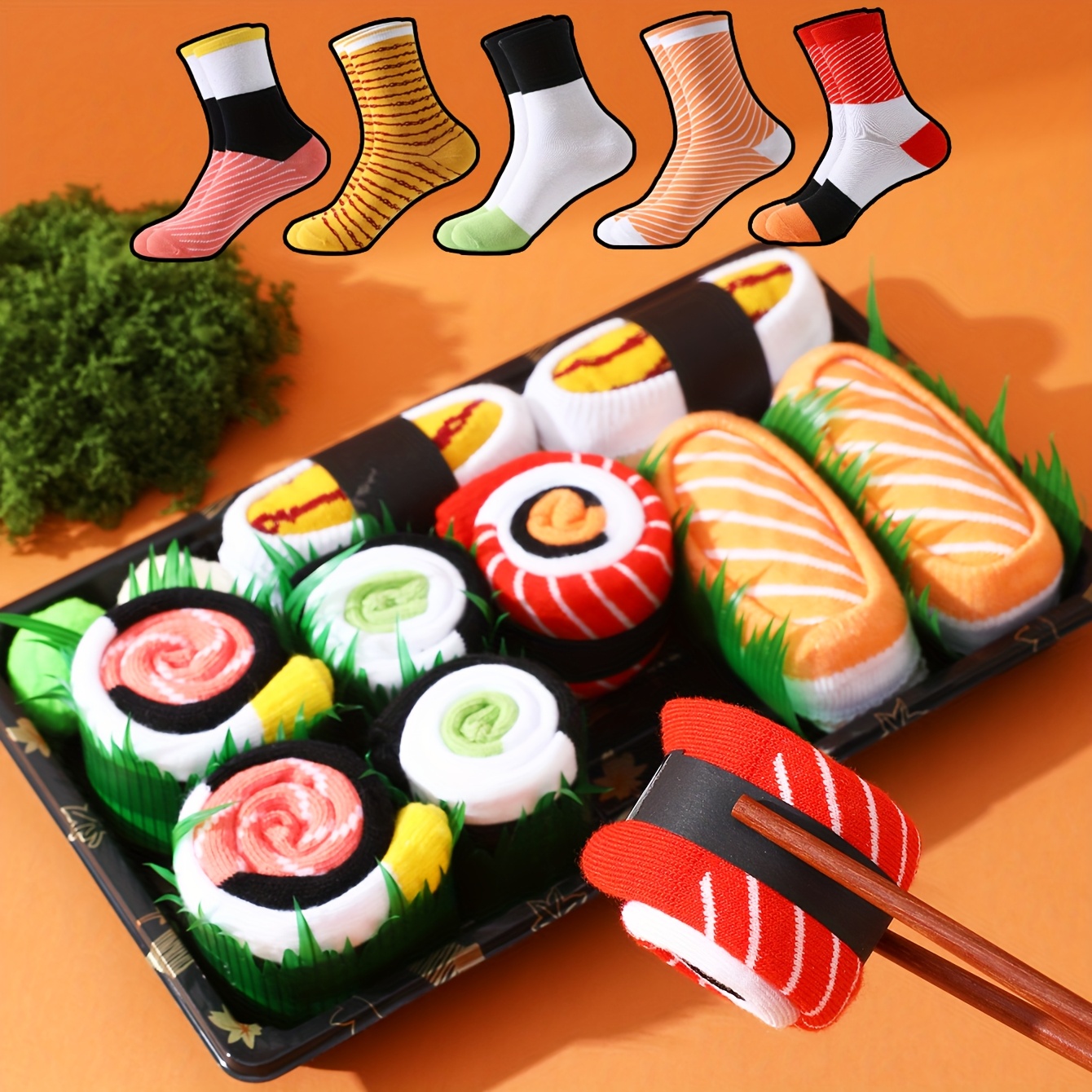 3 Paia Calze Regalo Con Fantasia Sushi Per Uomo E Donna - Divertenti E Uniche