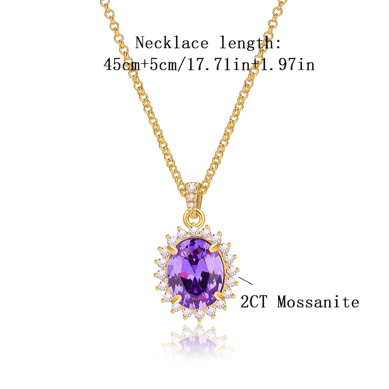 TEMU Collier avec pendentif en argent 925 pour femmes, motif violet soleil en cristal, synthétique, fabrication , matériau hypoallergénique, style