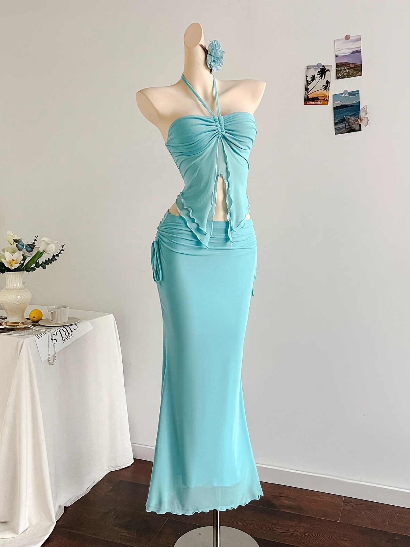 green emerald velvet dress Two Piece Long Formal Fitted Prom Dress by LaDivine S493 – The Dress Outlet