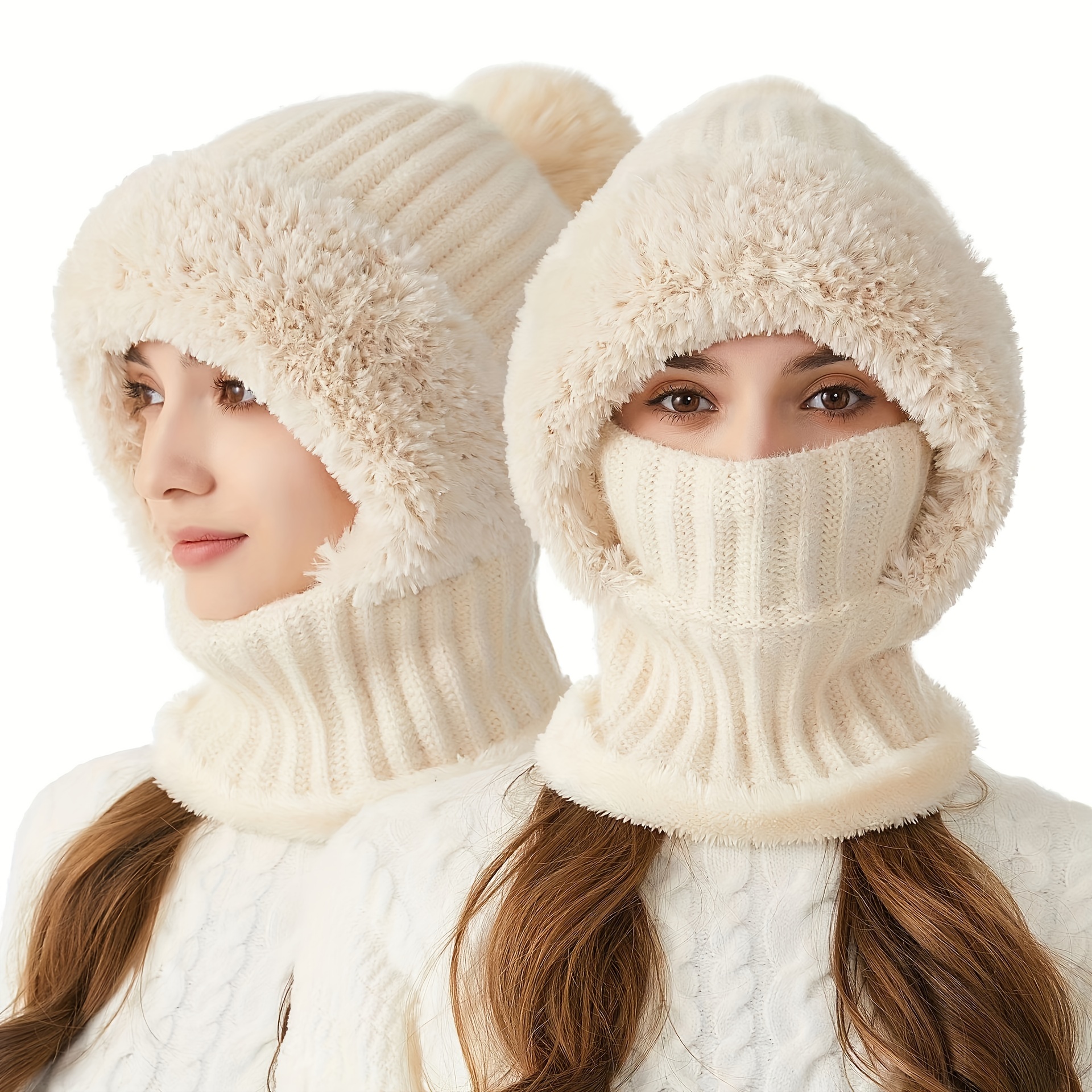 

Balaclava Doublée en -Vent - de Ski et Ajustable l'Hiver, Écharpe Chaude le Cou Hommes et , Tricoté Couvre-, les de Air & le Cyclisme