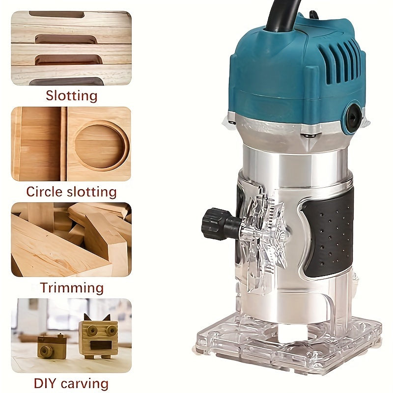 

Wood Router, Router Tool Wood Trimmer Router Electric Hand Trimmer Laminate Milling Engraving Hand Machine Tool Electric For Slotting Trimming Carving 110v 800w 30000r/min