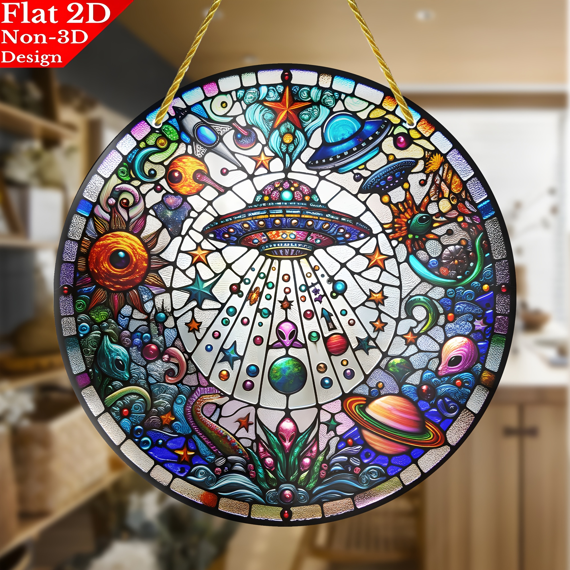 Garneck Delfin Sonnenfänger – Handbemalte Acryl-Scheibe, 20x20 Cm, Für Fenster & Garten