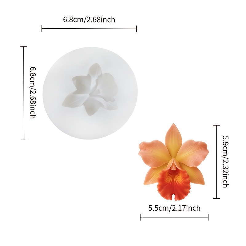 E-shop Harzgussformen, exquisit orchideenförmige Silikonformen mit einer dreidimensionalen Blütenblattstruktur, elegant und natürlich gestaltet mit