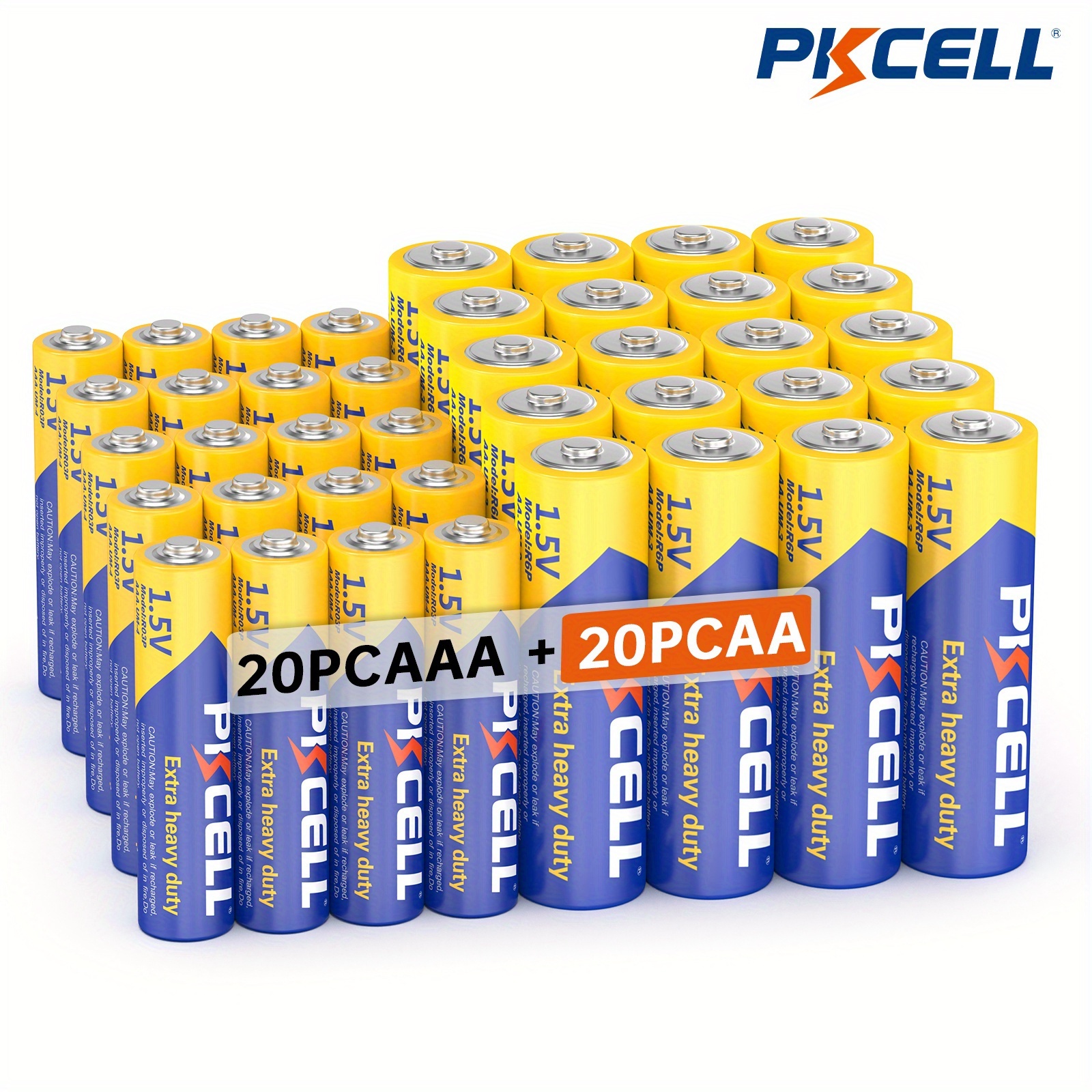 40/72 Pkcell Aaa+ Aa Batteries | 1.5v Carbon Battery, Non-rechargeable, For Keyboards, Clocks, Toys, Remote Controls & Decorative Lights
