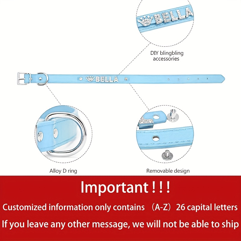 Personalized PU Leather Dog Collar with Exquisite Pendant, Custom Tag