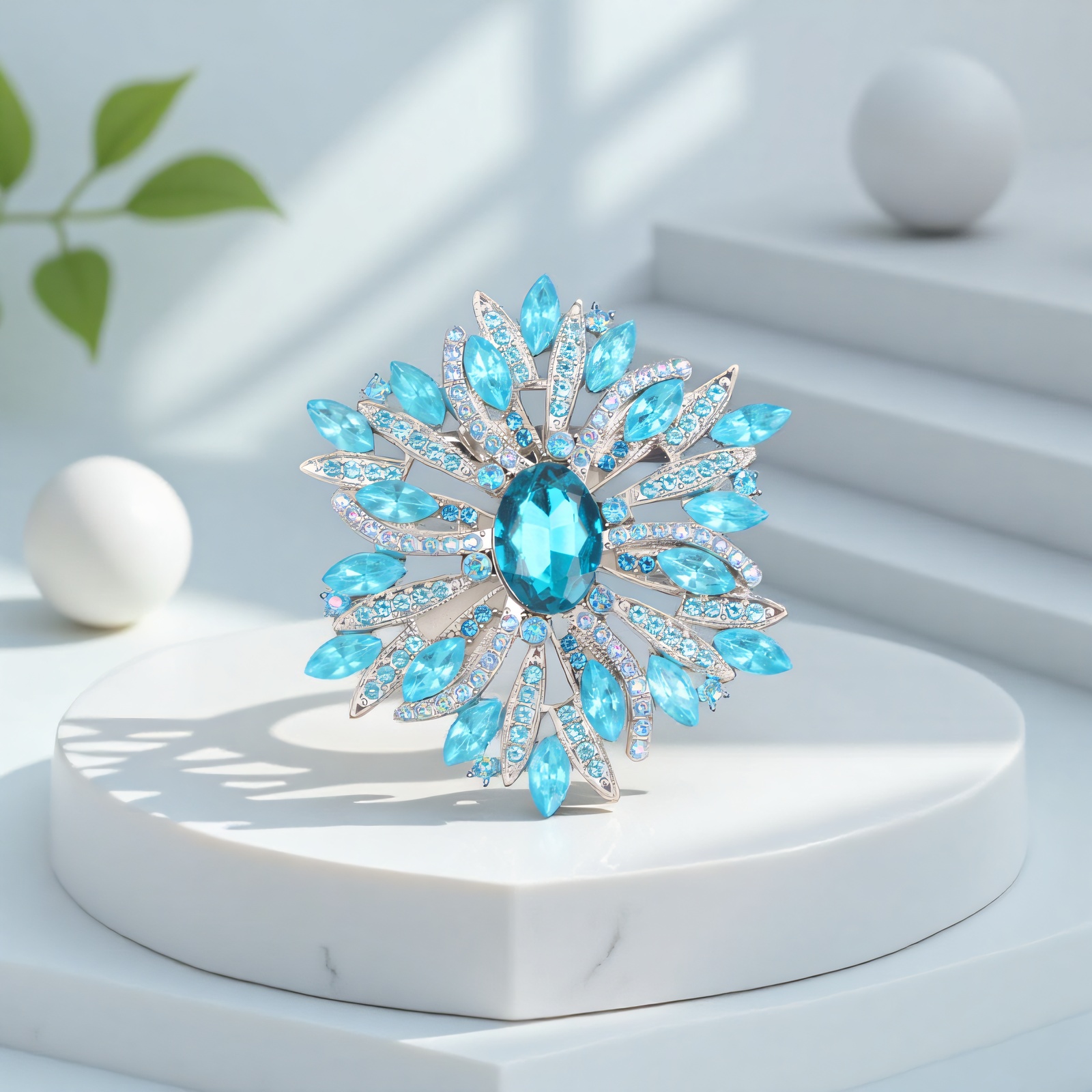 E-shop Prachtvolle elegante blumenförmige Brosche – für formelle Abendessen, stilvolle Anlässe. zu Kleidern, Halsketten Clutch-. Mit 'Blumen'-Design,