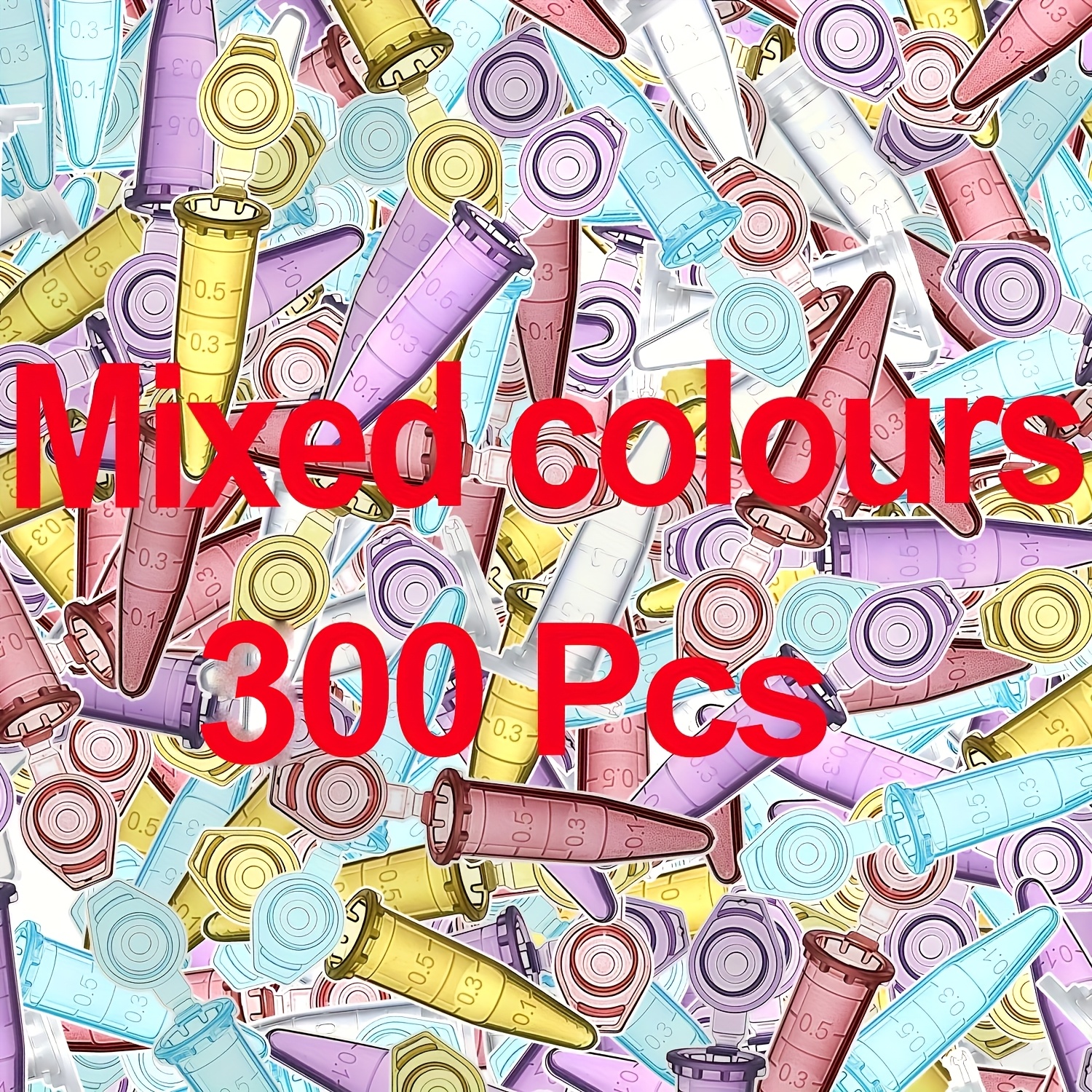 Image of 300pcs Assorted Colors Centrifuge Tubes, 0.5ml, For Laboratory Use, Seed Keeping Etc., Multi-colors