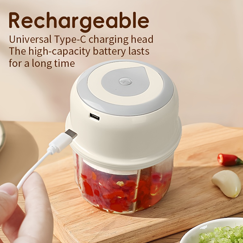 electric garlic masher beater usb rechargeable automatic garlic grinder with sus blades   for home kitchen use durable plastic construction garlic crusher kitchen gadget modern kitchenware   blending technology Product details 2