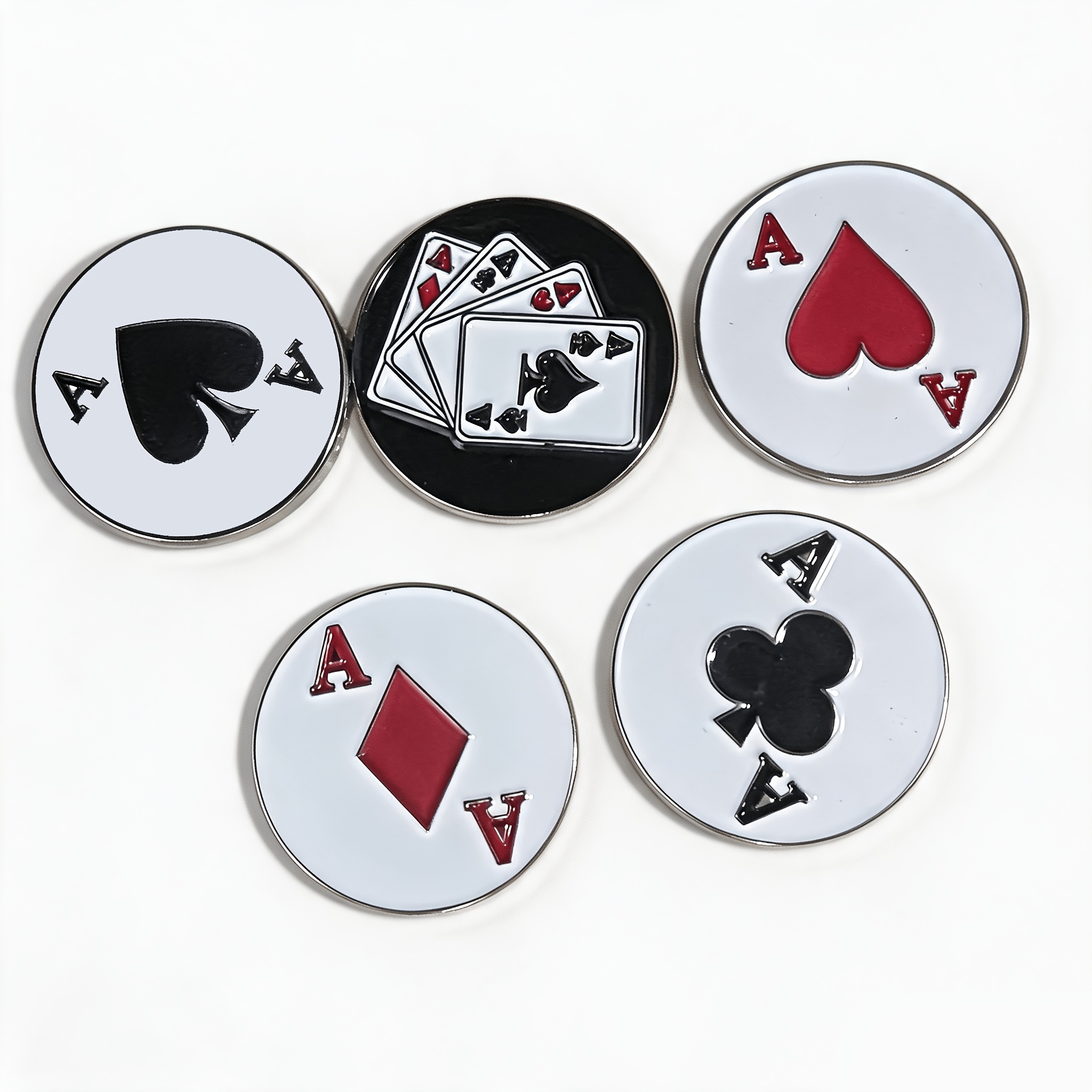 TEMU Lot de 5 marque-balles de en métal avec peinture cuite, marqueurs de balle. Accessoires pour terrains de . Cadeaux pour passionnés de .
