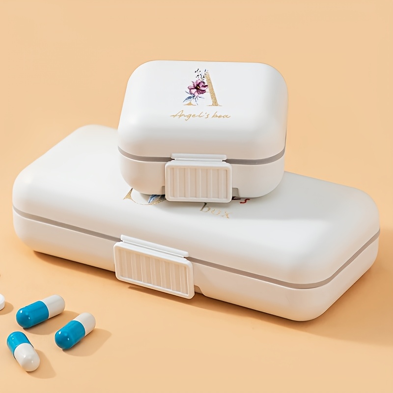 Personalized Mini Pill Box with Compartments, Travel Organizer