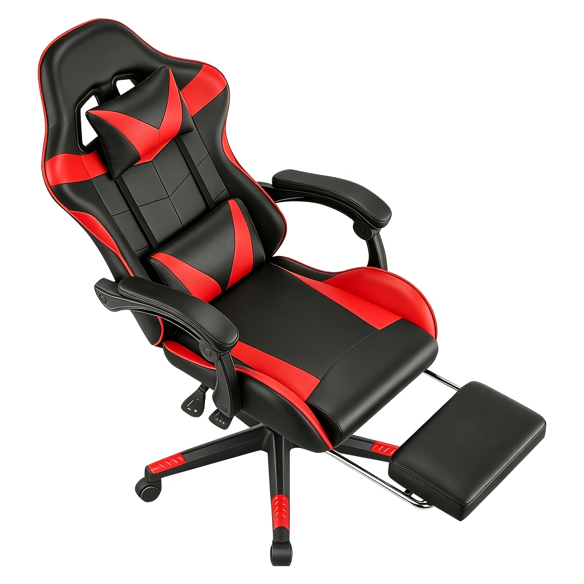 TEMU Chaise de bureau ergonomique, chaise de gaming, avec -pieds, support lombaire, appuie-tête, hauteur réglable, rotation à 360°, inclinable - pour