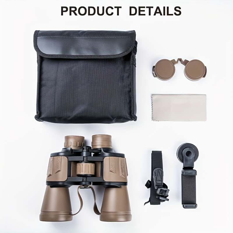 professional 10x50 hd wide angle binoculars high magnification large   lens durable lightweight polycarbonate   for   watching camping hiking travel binoculars for hunting camping essentials   design   details 2