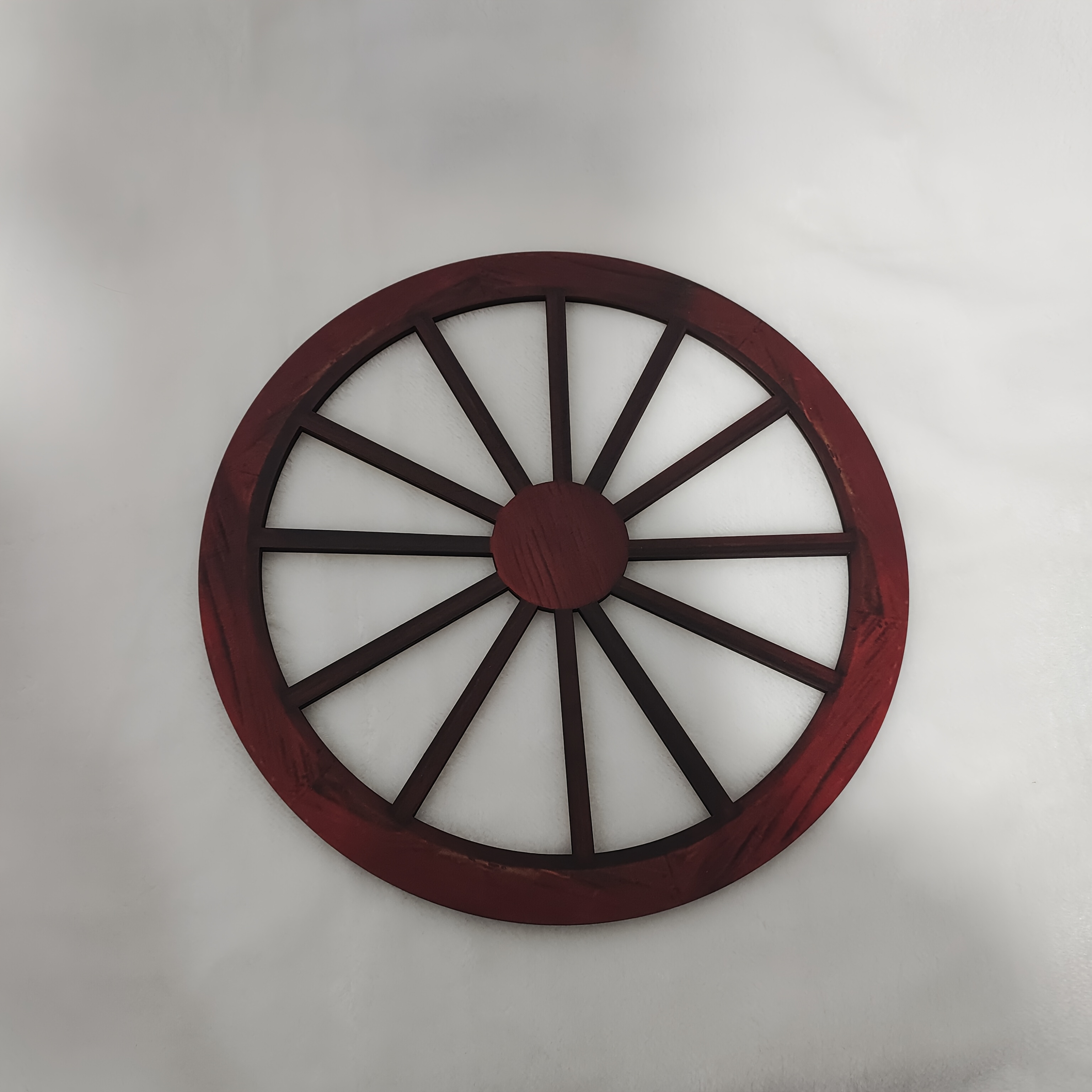 Image of Wood Wagons Wheel, Decorative Wooden Wheels, Style Wagon Wheels Decor Vintage Rustic Wall Hanging Wood Cartwheel Decor For Garden Bar Patio Garage 30cm