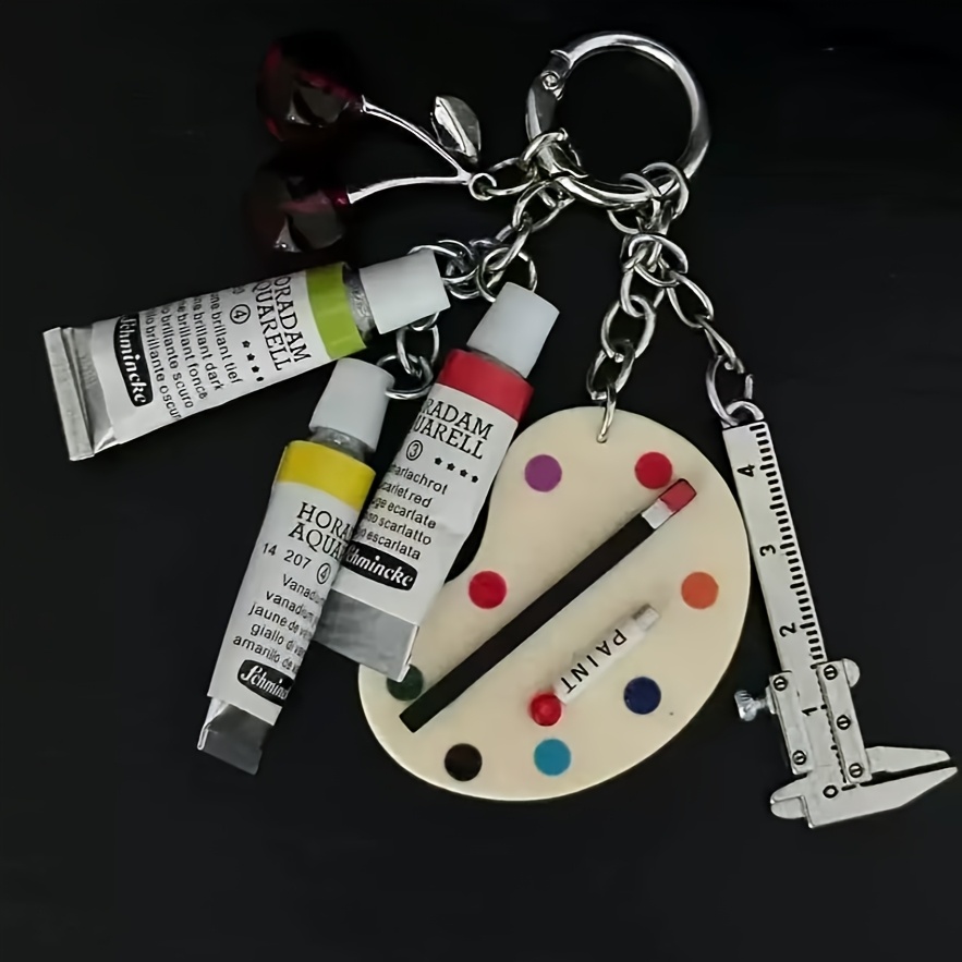 E-shop 1 Vielseitiger kreativer Instagram-Stil Hochästhetischer Schlüsselanhänger, Originaler bunter Farbpaletten-Taschenanhänger für Partys den