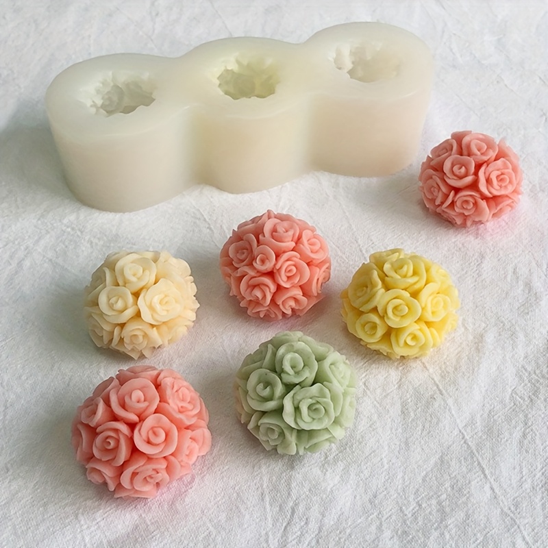 

A Silicone Mold For -piece Rose Ball, Suitable For Making Candles, Aromatherapy, And .