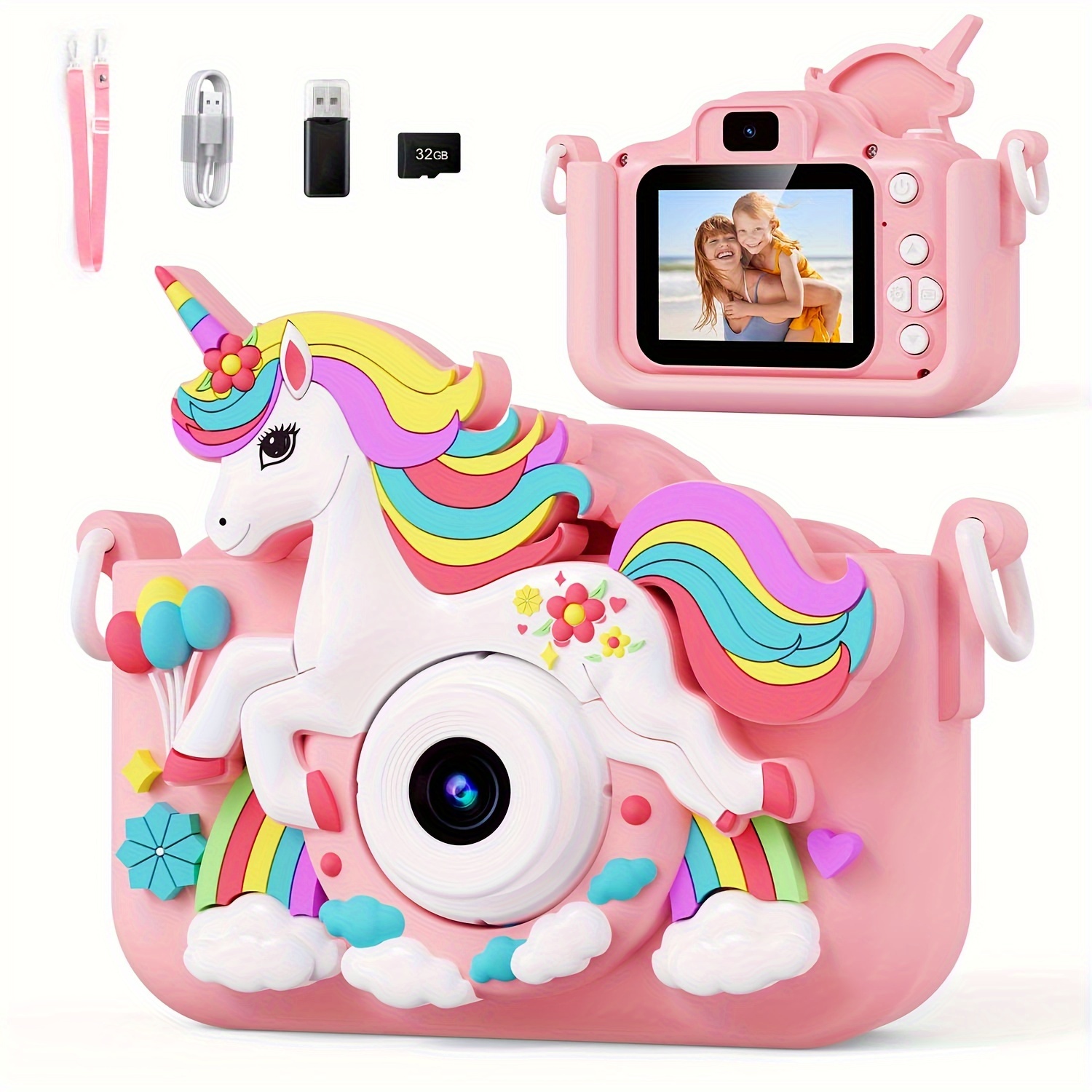  hd toy with ips screen protective cover perfect gift for boys girls ages 3 9 32gb sd card usb charging trick or treat christmas birthday details 1