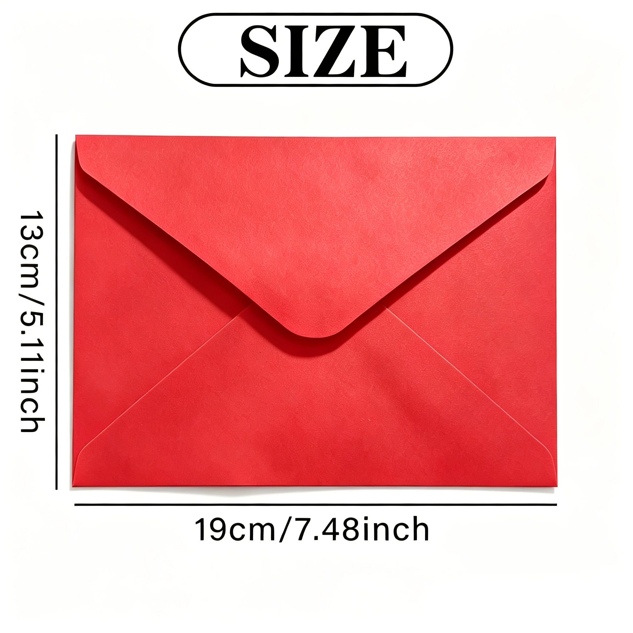 TEMU 12 Pack Vibrant Red Envelopes 5.12x7.48 Inches - High-quality Paper With Clean Fold & Stitched Edges For Greeting Cards, Wedding Invitations,
