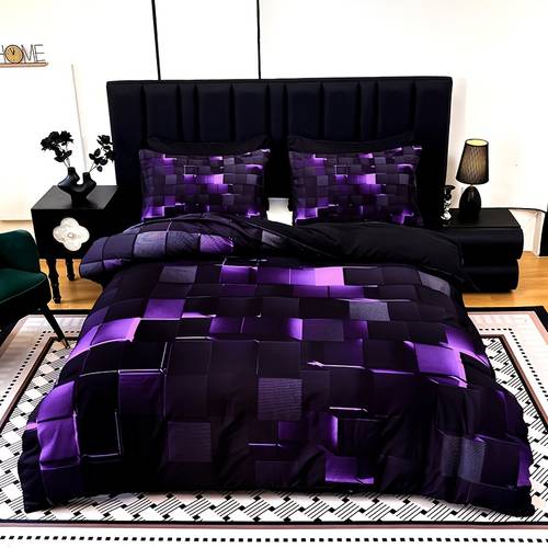 2 3pcs trendy and cool technology digital printing pillowcase set a of patterns from versatile for home use machine washable four sizes single king 1 quilt cover 1 2 pillowcase no filling