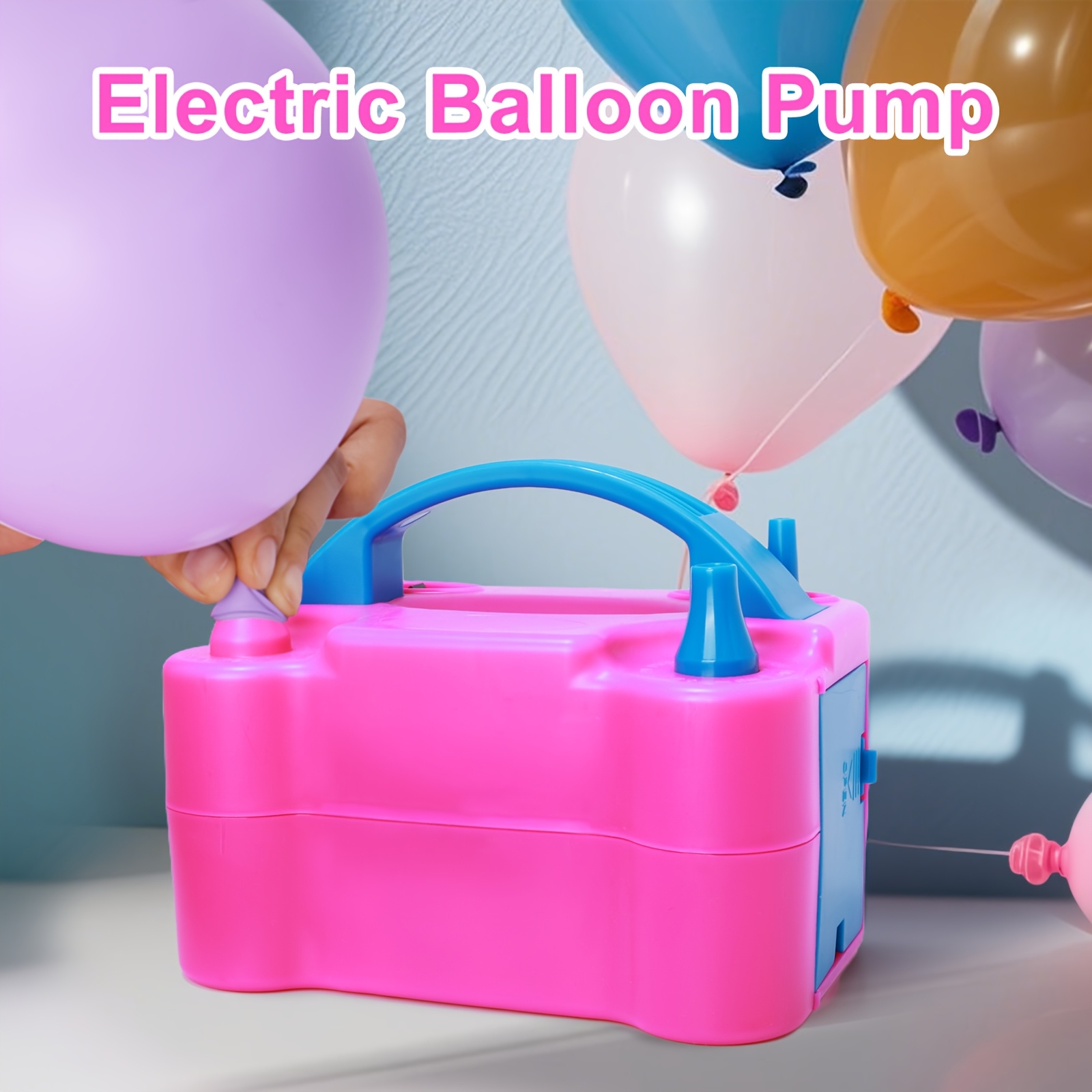 TEMU Balloon Pump, Balloon Pump Electric, Electric Balloon Pump At Home, Portable Air Blower With Dual Nozzle Balloon Air Pump For Decoration, Party