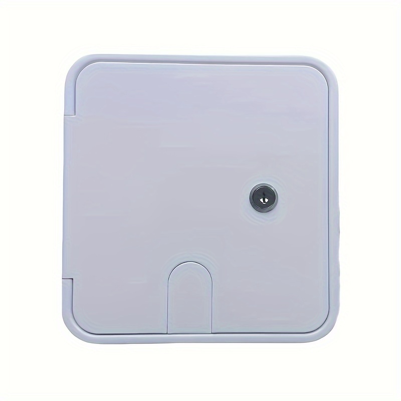Image of Ceeaoo Cord Hatch - 8" X 8.5" White Iron Cable Storage Door With 2 Keys, Rainproof, Easy To Clean, Quick Installation For & Motorhomes Rv Furniture Parts
