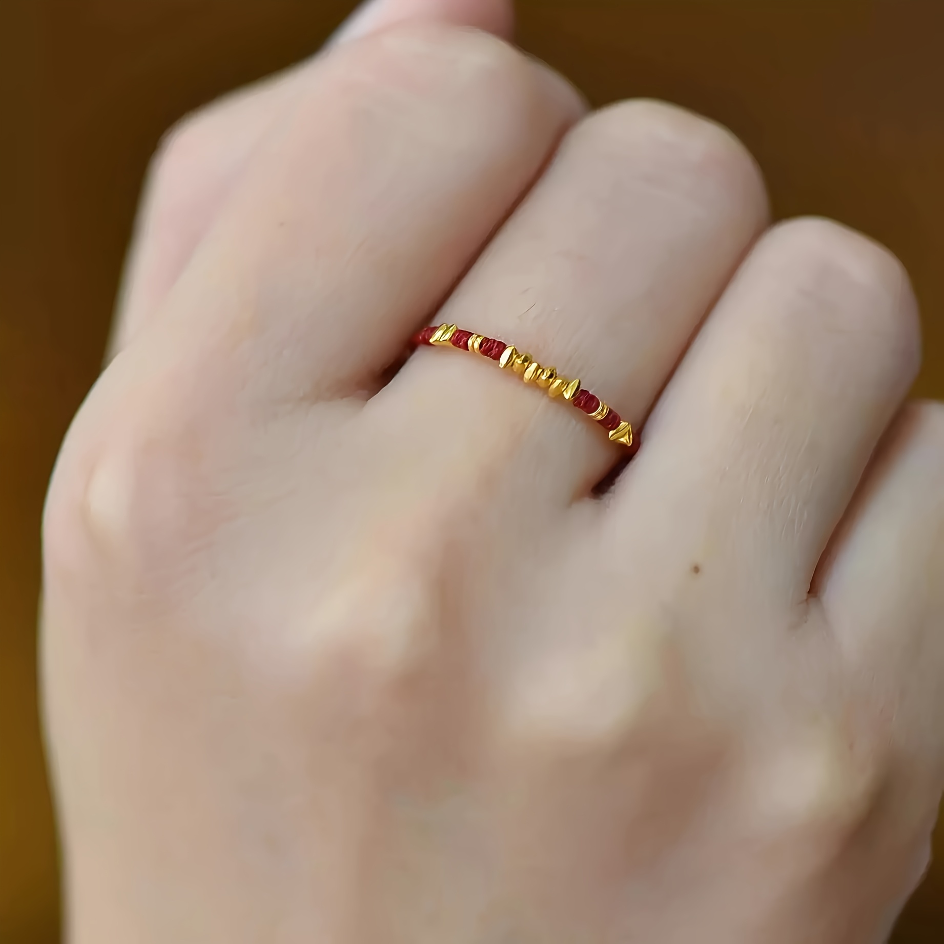 TEMU 1 pièce de bague en tissé à pour fortune et , un pour l'année du , réglable avec un nœud