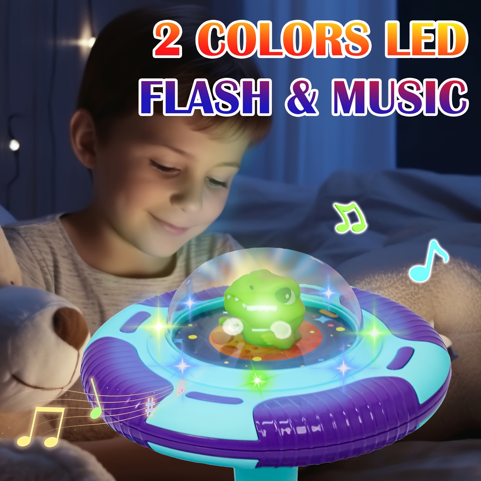 Sit And Spin Toys For Toddlers Age 3 4 5 6 Years Old, Christmas/Halloween/Birthday Gifts For Kids Boys&Girls 18 Months+ With Music & LED Flash Lights Musical 360°Spinning Seat Interactive Sensory Toy