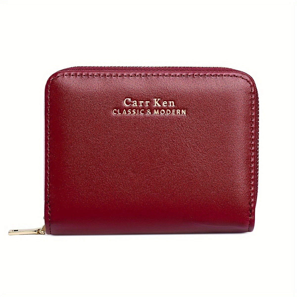 Image of 1pc New Solid Color Women' Zipper Purse, Simple Bifold Multifunctional Large Capacity Short Wallet, Multi-card Slot Credit Card Holder