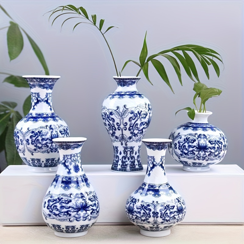 1pc 純粋な手作りピンチフラワー白磁花瓶、 中国白磁アート