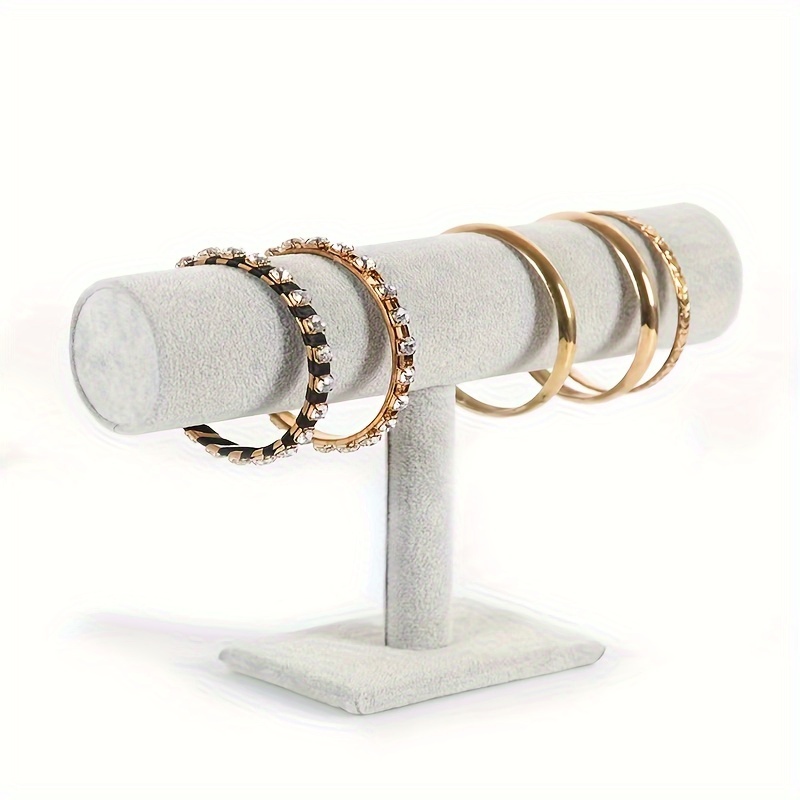 1pc Elegant Oval Wooden Jewelry Display Stand - Multi-Use Bracelet &amp; Watch Organizer with Soft Fabric-Lined Surface, Desktop Storage for Bracelets, Bangles, Cuffs - Perfect for Home, Boutique, Salon Decor, Bracelet Display, Decorative Item Holder, Textured Finish, Jewelry Towers