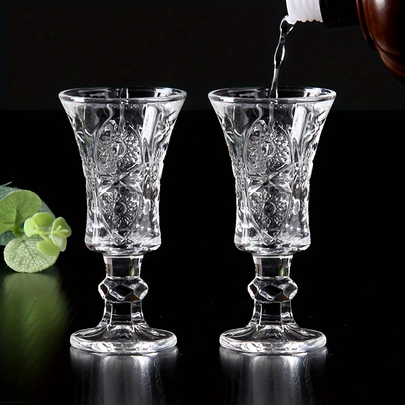

6-piece Set Of 34ml Crystal Shot Glasses - Elegant Stemmed Spirits Cups For Bar, Ktv & Home Use - Reusable, Handwash Only Disposable Glasses Glassware Drinking Glasses