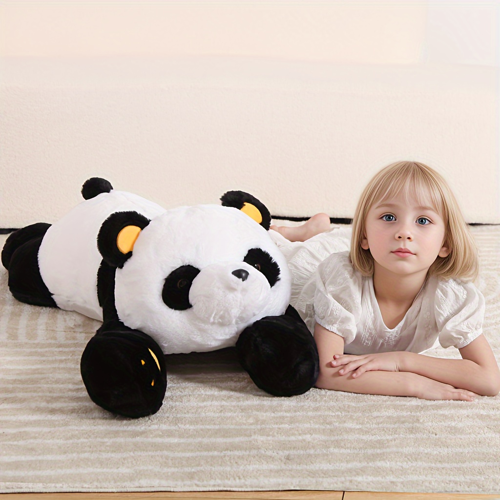 giant 40 inch panda plush toy anime themed stuffed panda bear cuddly hugging pillow   animal for children 3 6 years ideal for kids birthdays valentines gifts