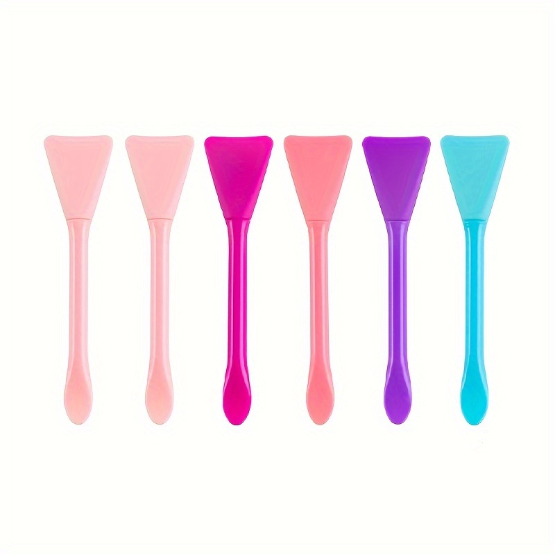 

6pcs Multifunctional Stirring Brushes, Soft Silicone Brushes, Powder Spoon Epoxy Resin Tools For Diy Resin Mold Easy To Clean, Random Color
