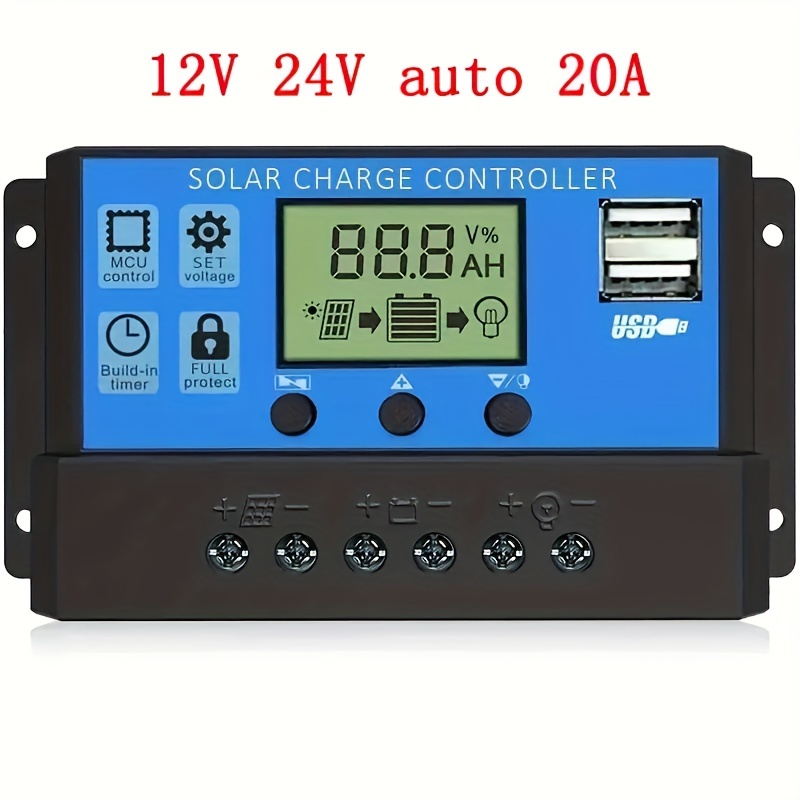 Controlador Carga Solar 100a Panel Solar 12v/24v. Disponible En Capacidades  10a, 20a, 30a, 40a, 50a, 60a, 70a, 80a, 90a 100a., Envío Gratis,  Devoluciones Gratuitas